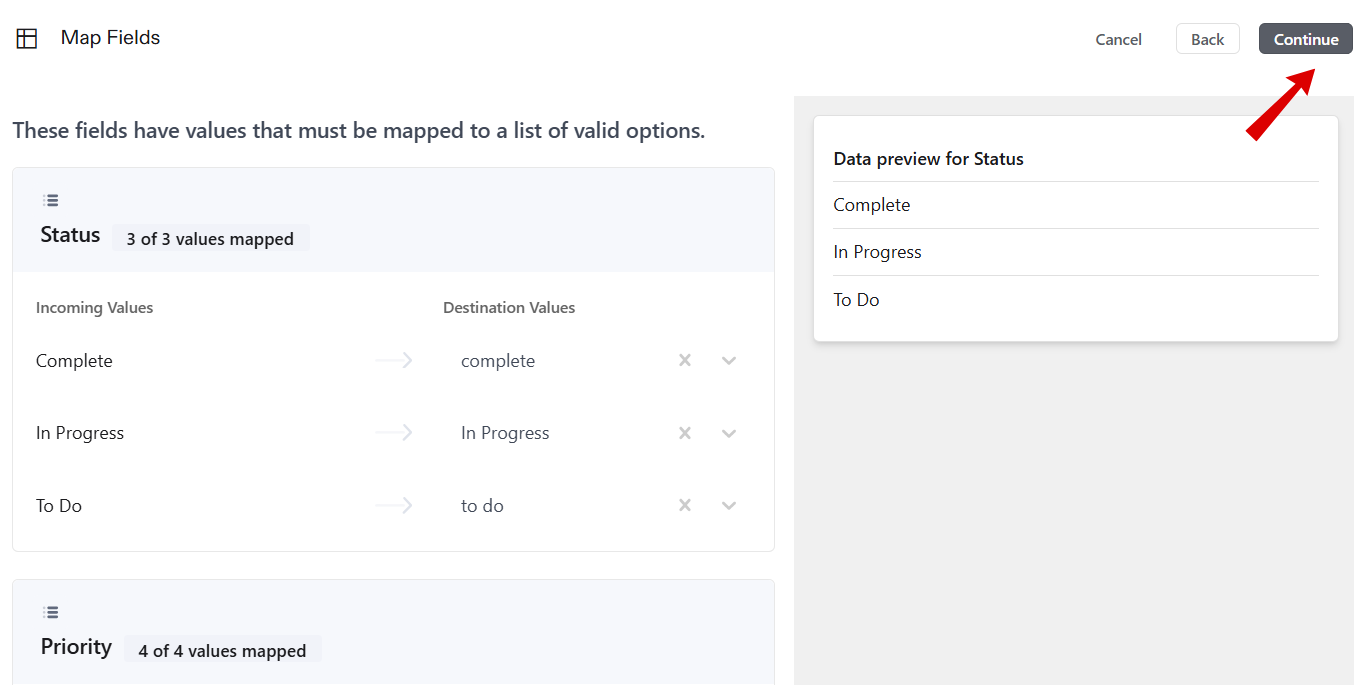 existing task fields : How to Import a Spreadsheet into ClickUp