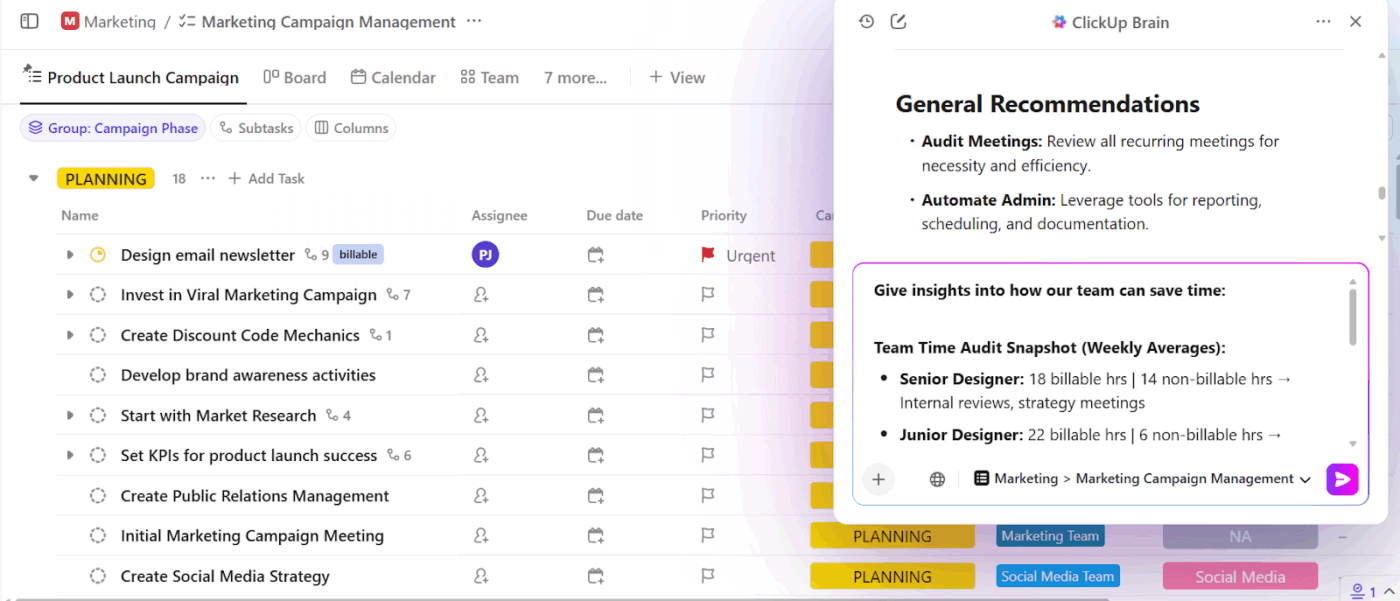 ClickUp Brain: Learn what's the hidden cost of not tracking billable vs. non-billable hours for agencies with AI
