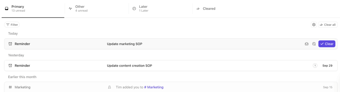 ClickUp Reminders: How many follow-ups are pending? Set reminders to avoid missed opportunities