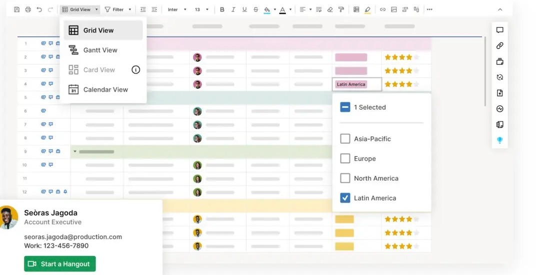 Smartsheet: Collaborative work management platform combining spreadsheets, dashboards, and automations
