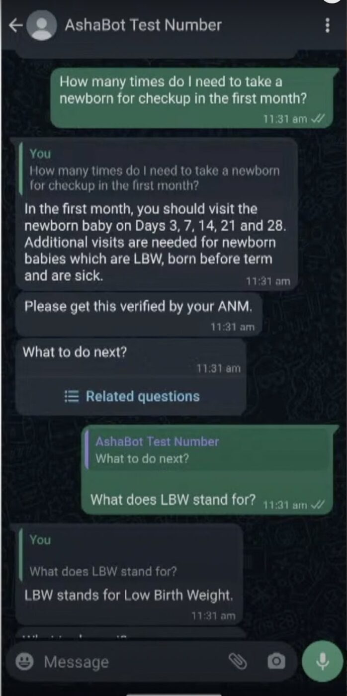AshaBot: AI tools for community health workers and vulnerable populations