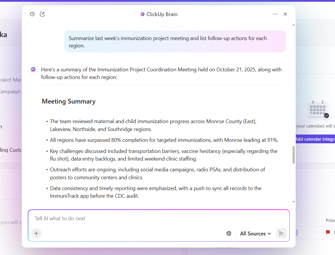 ClickUp Brain: AI implementation to support underserved communities