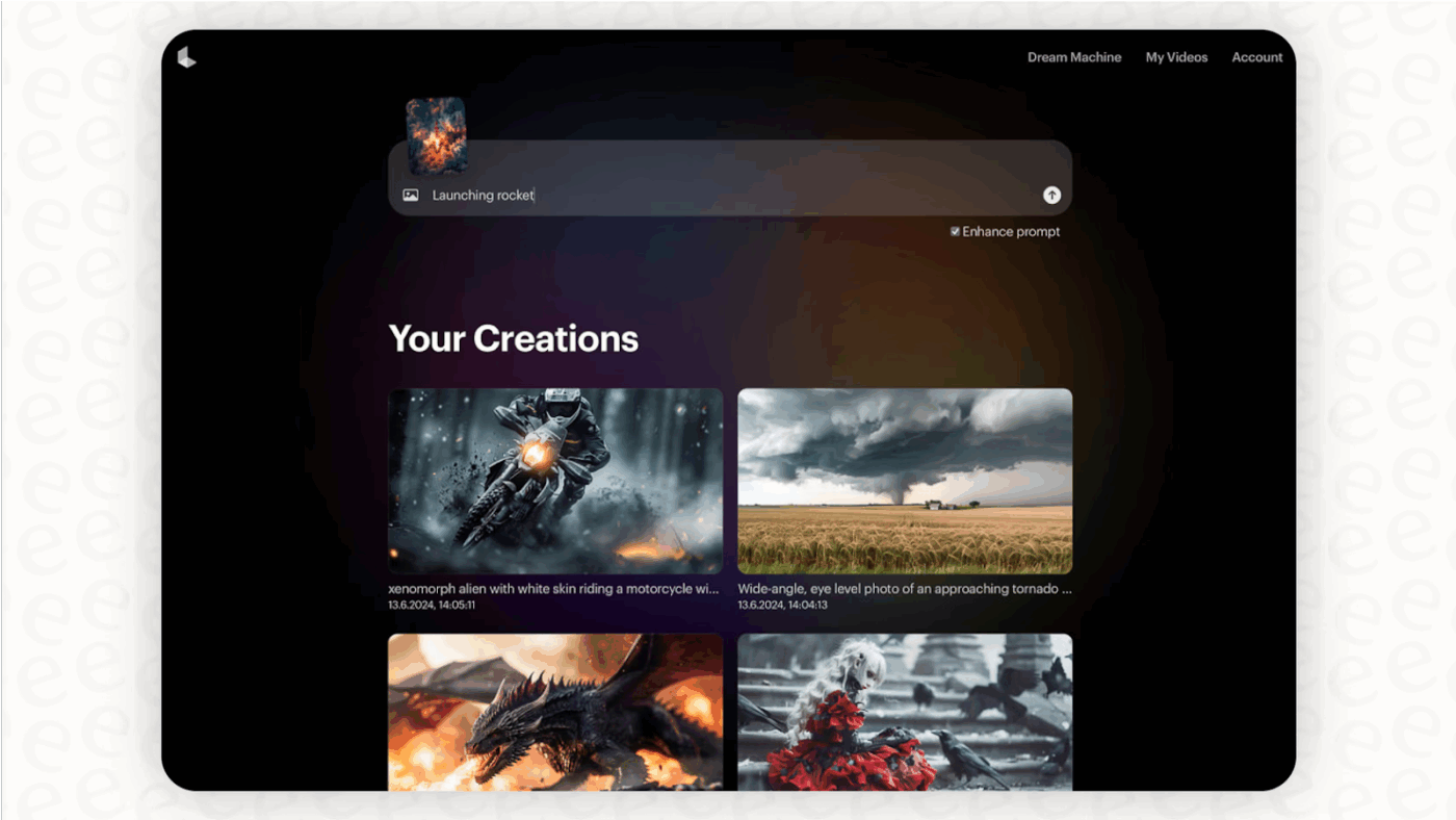 Dream Machine: AI art gallery generator