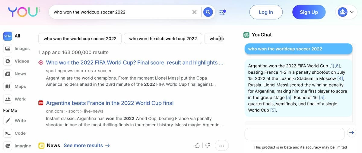 You.com: combina IA com tendências atuais e planos de contingência para criar um fluxo de pesquisa altamente eficaz