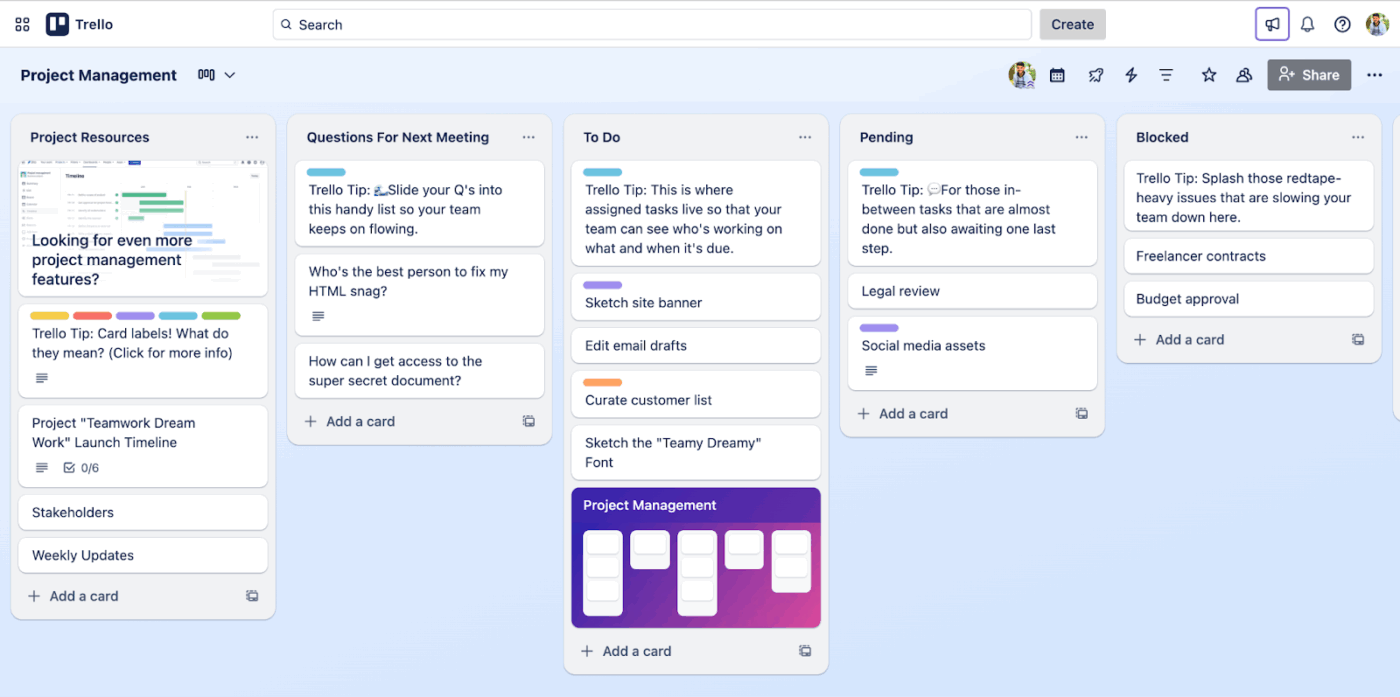 Trello : project planning tools
