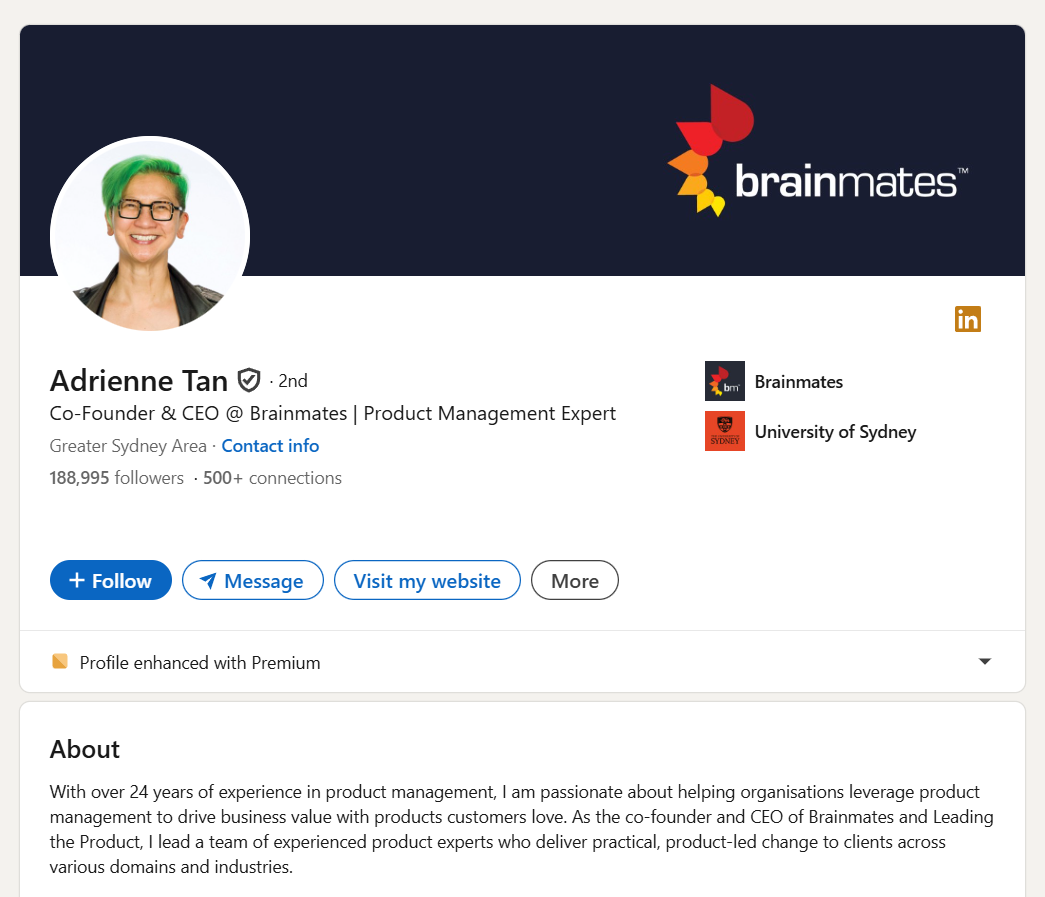 Adrienne Tan professional photo and profile on LinkedIn