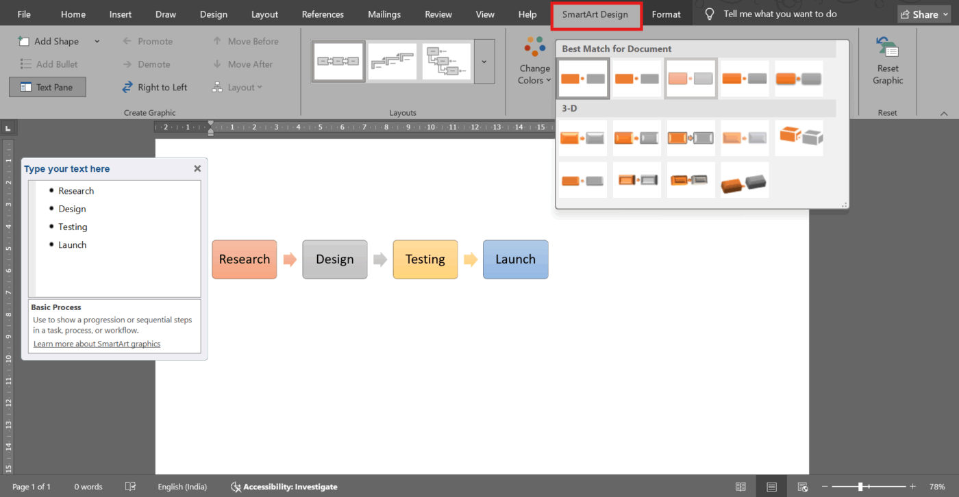 Different timeline layouts to create professional timelines