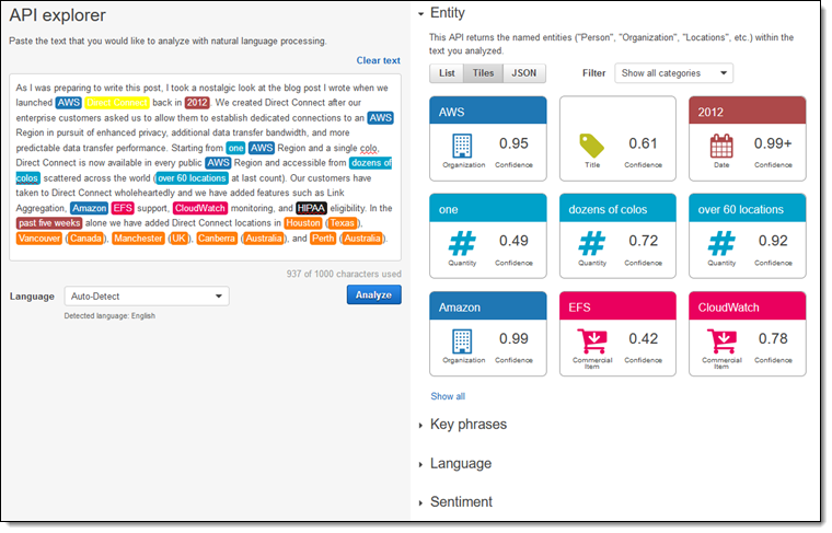 Amazon Comprehend: Check if sentiment is positive, negative, or neutral