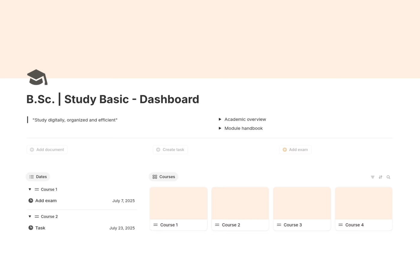 Bachelor- US Study Dashboard door Notion