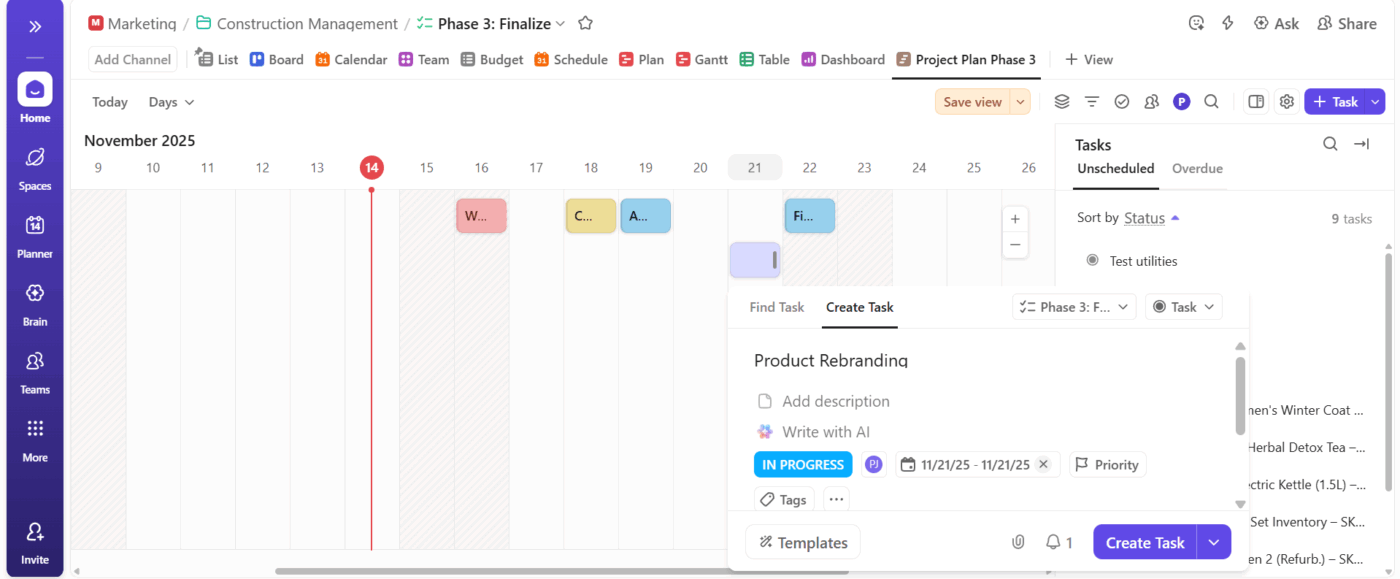 Make a timeline and double click to see options