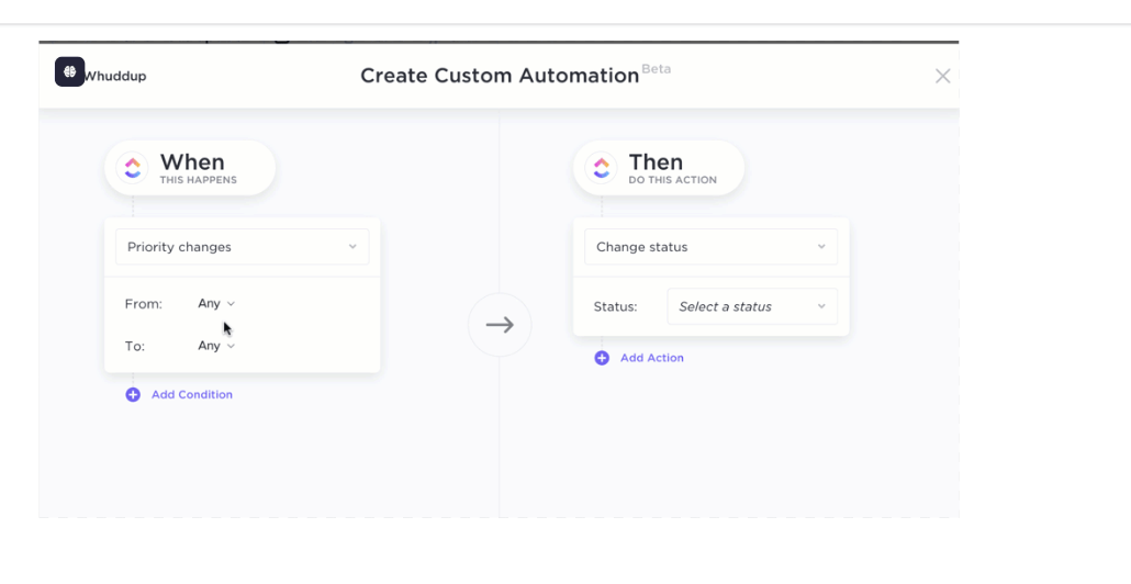 ClickUp Automations - How to Choose CRM Software to Improve Client Management