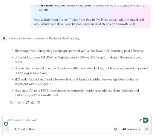 ClickUp Brain- How Agencies Can Standardize Reporting for Clients