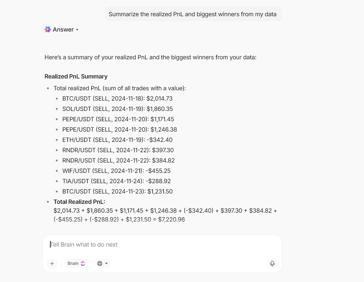 ClickUp Brain Max- Crypto Watchlist Template