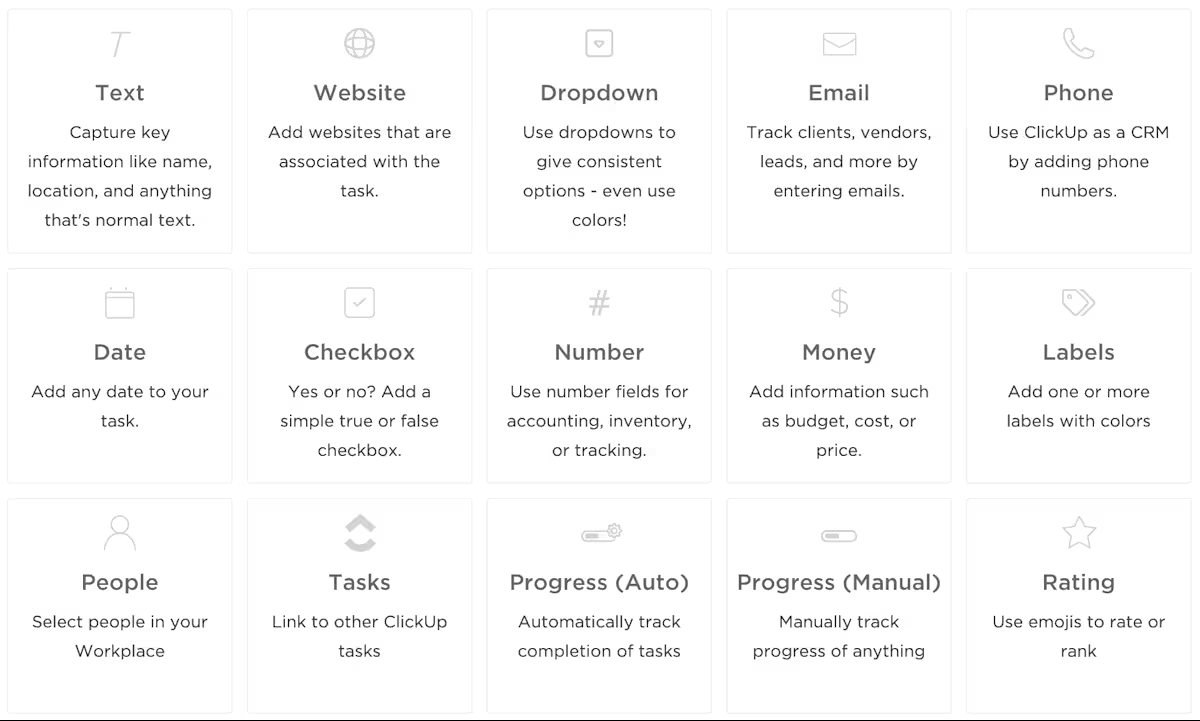 ClickUp Custom-fields-create