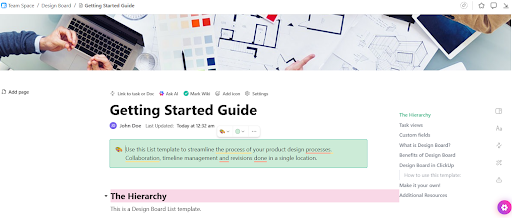 ClickUp Design Board Template