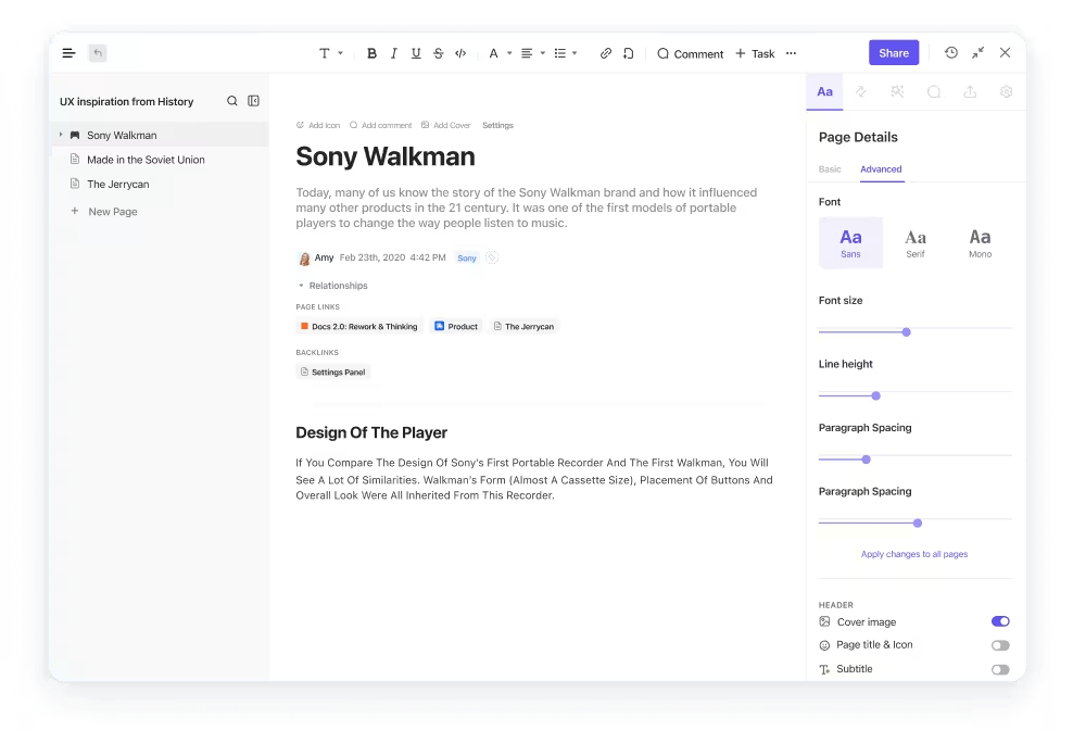 ClickUp Docs: Simplify product management and align it with your business strategy