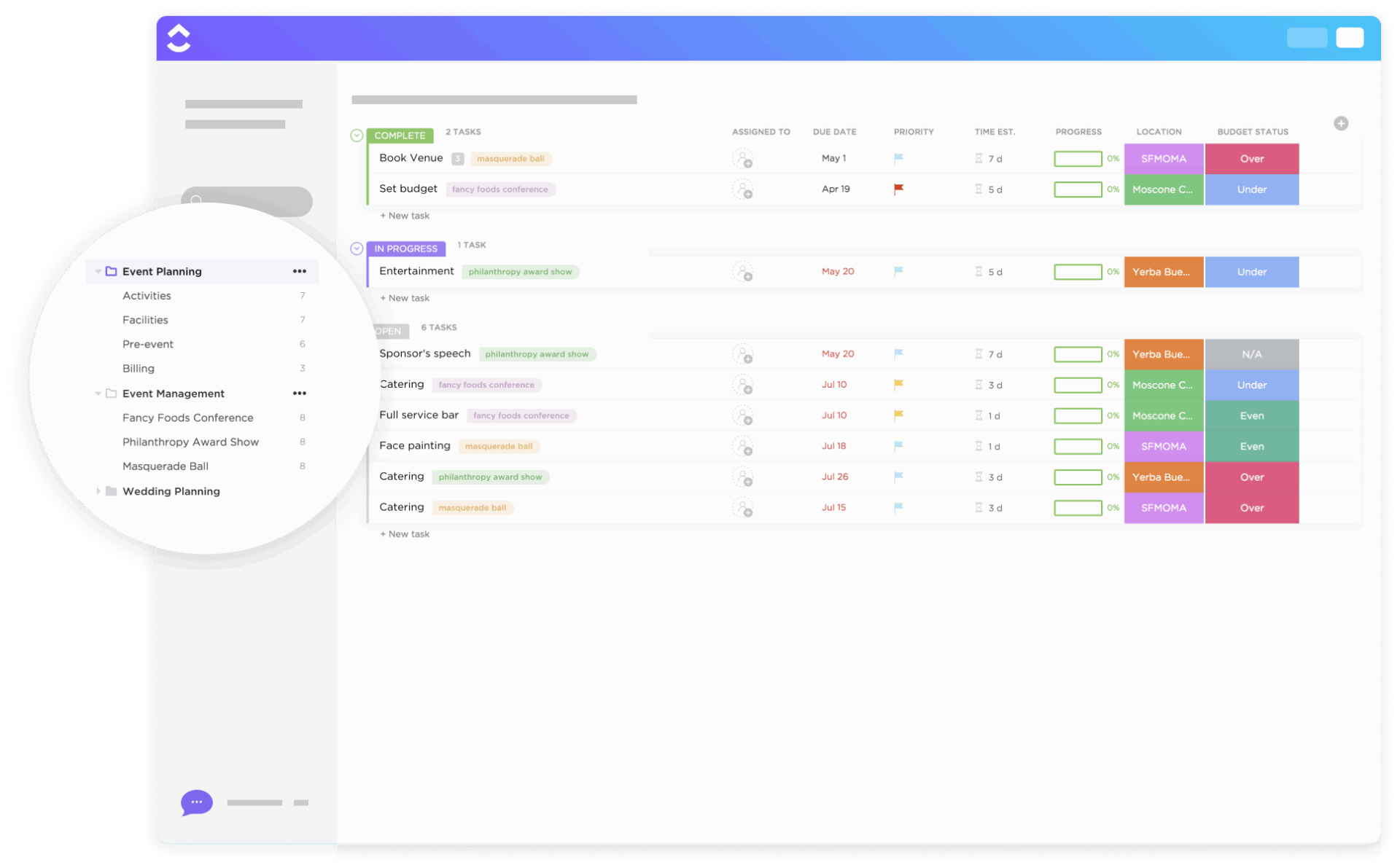 ClickUp Event Planning Template