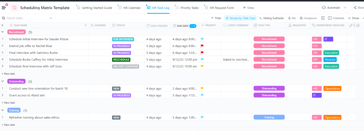 ClickUp-Scheduling-Matrix-Template