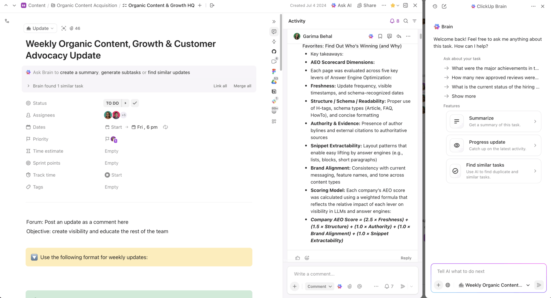 Tasks_generate ai-powered status updates for stand-ups