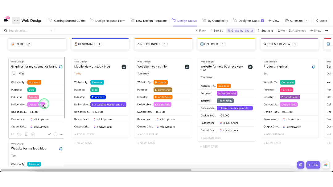 ClickUp Web Design Template
