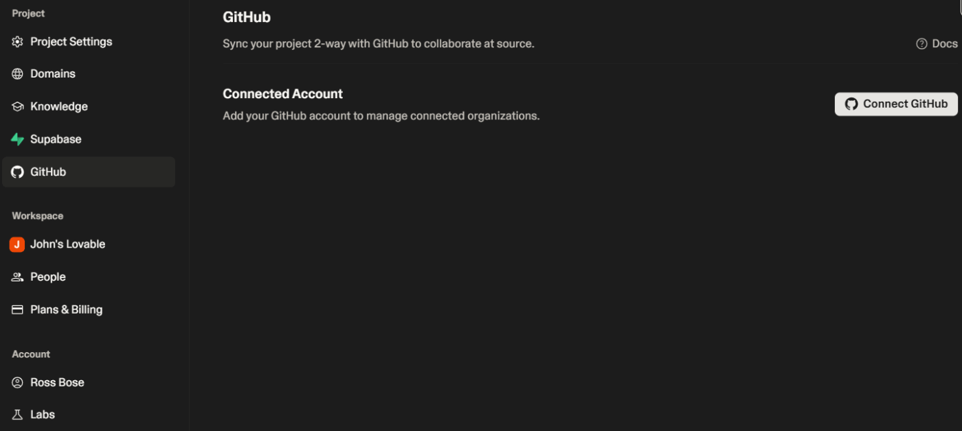 Connect to GitHub for code control- How to Use Lovable AI
