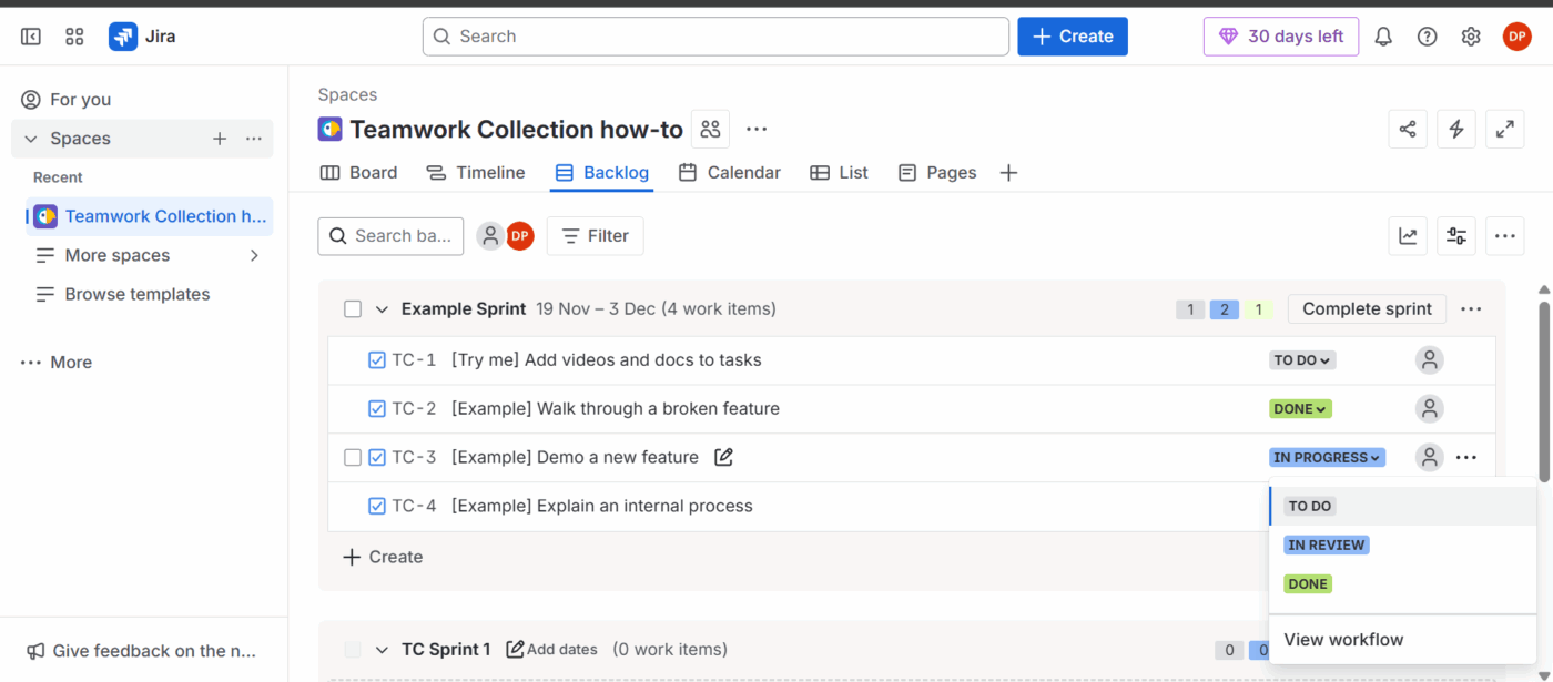 Jira: Customizing your board and switching views 