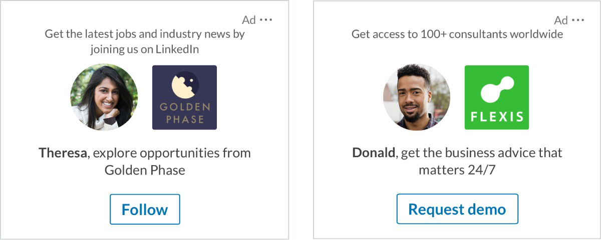 Spotlight ads in LinkedIn