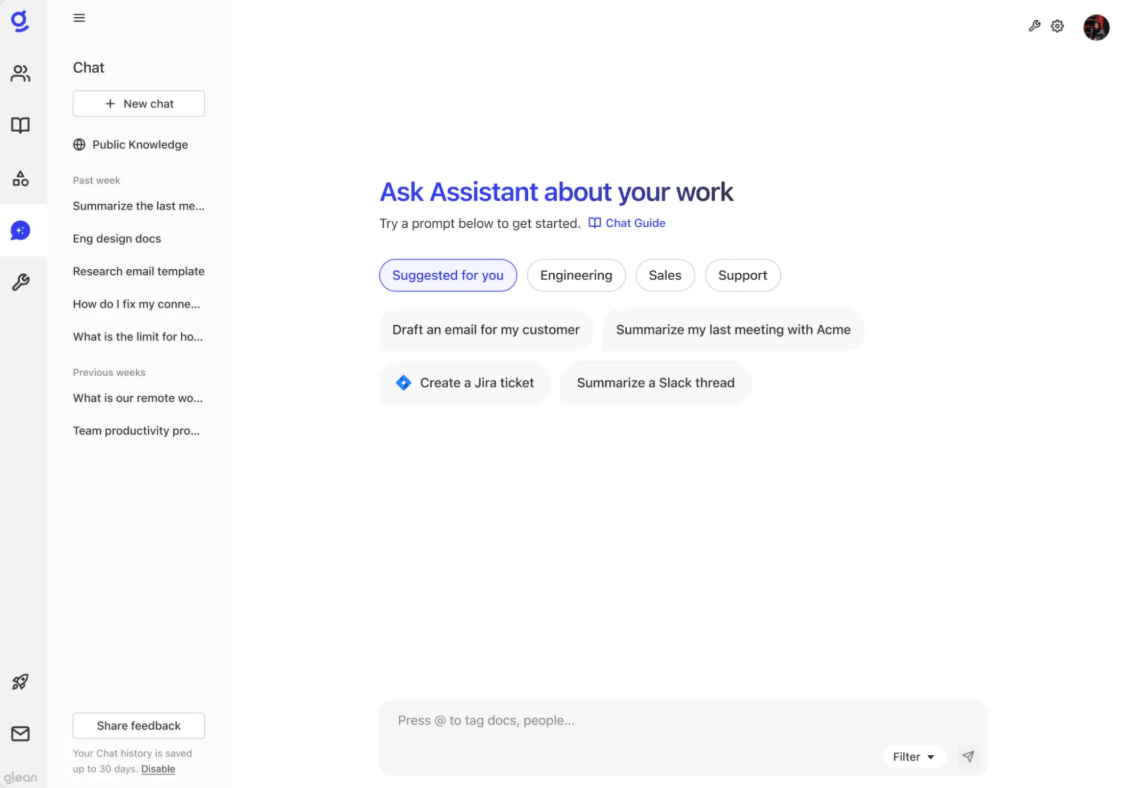 Glean Dashboard: Raycast alternatives