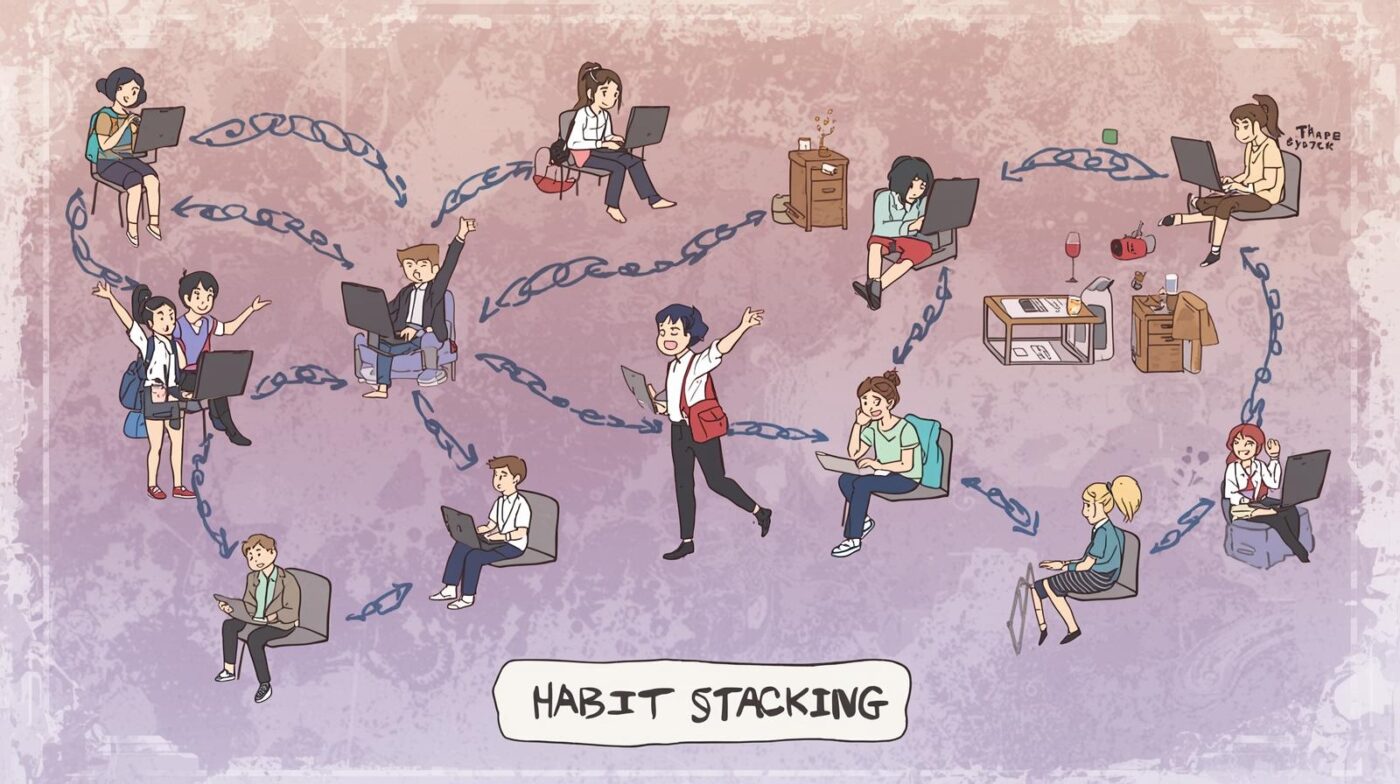 Habit stacking illustration