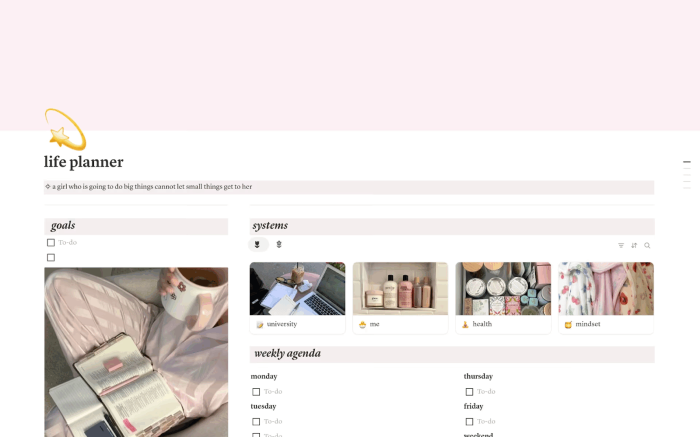 Notion의 라이프 플래너