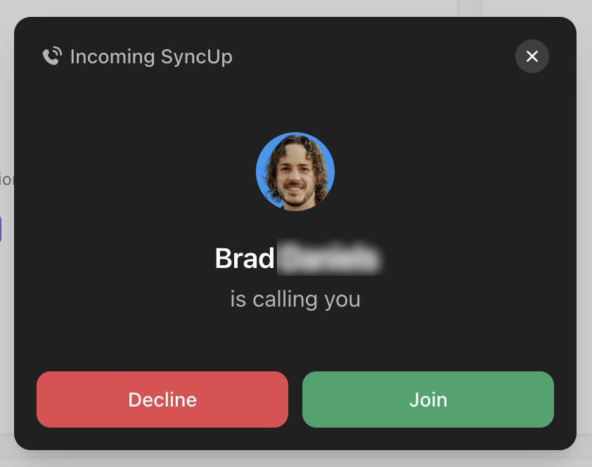 ClickUp SyncUp for onboarding and a few meetings