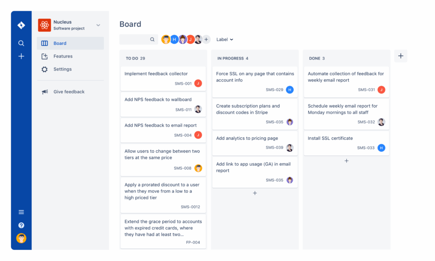Jira: Boards and workflows to streamline tasks from backlog view to start work with clear team alignment