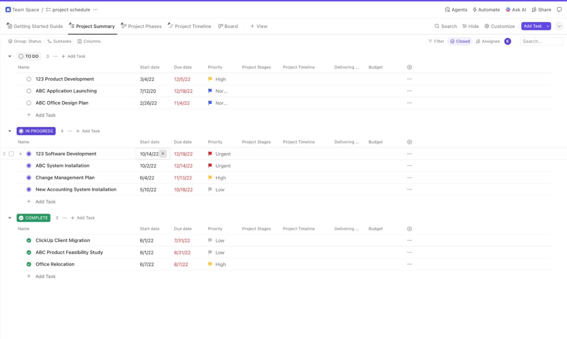 Project-Schedule-Template