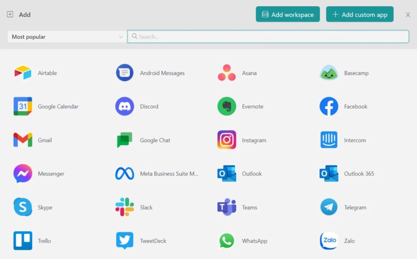 Rambox: Keeps your app collection organized so you can conveniently manage daily tools