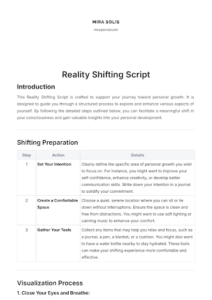 Free Shifting Script Templates to Structure Your Desired Reality