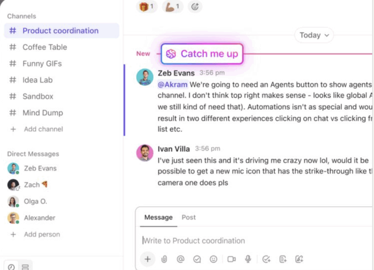 Catch me up in ClickUp Chat