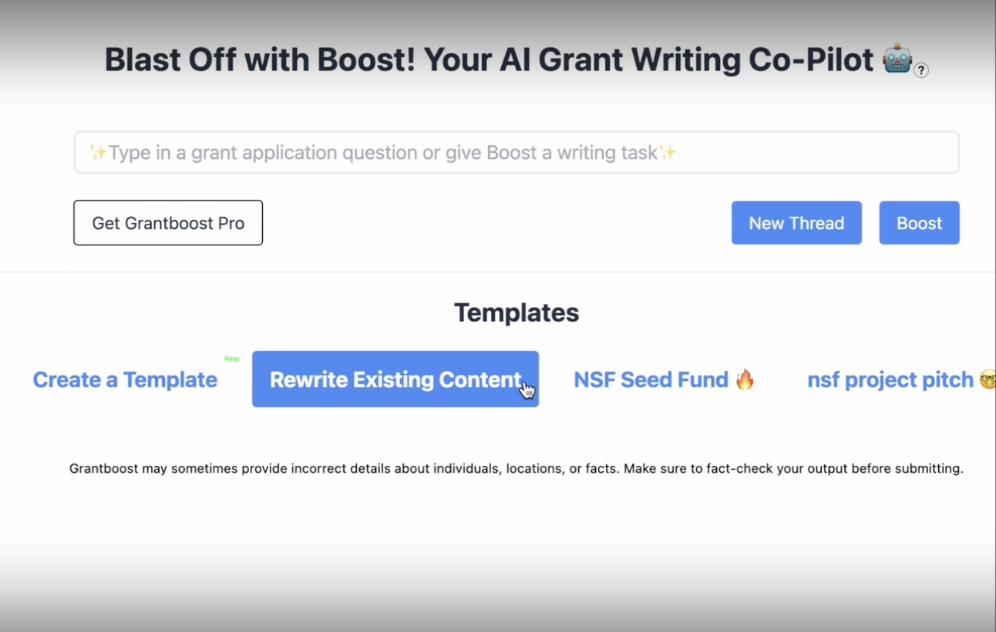 Grantboost_AI Hibe Yazımı Takımları için Araçlar