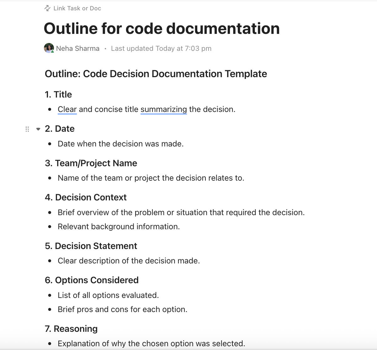 AI in ClickUp Docs can quickly generate outlines and templates for essential documentation