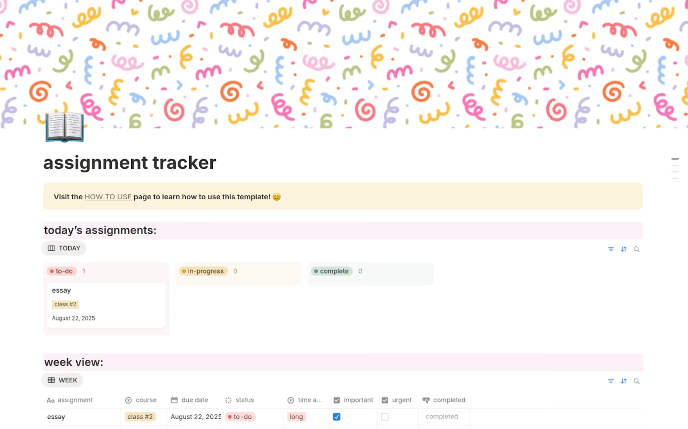 Eenvoudige opdrachtvolger van Notion