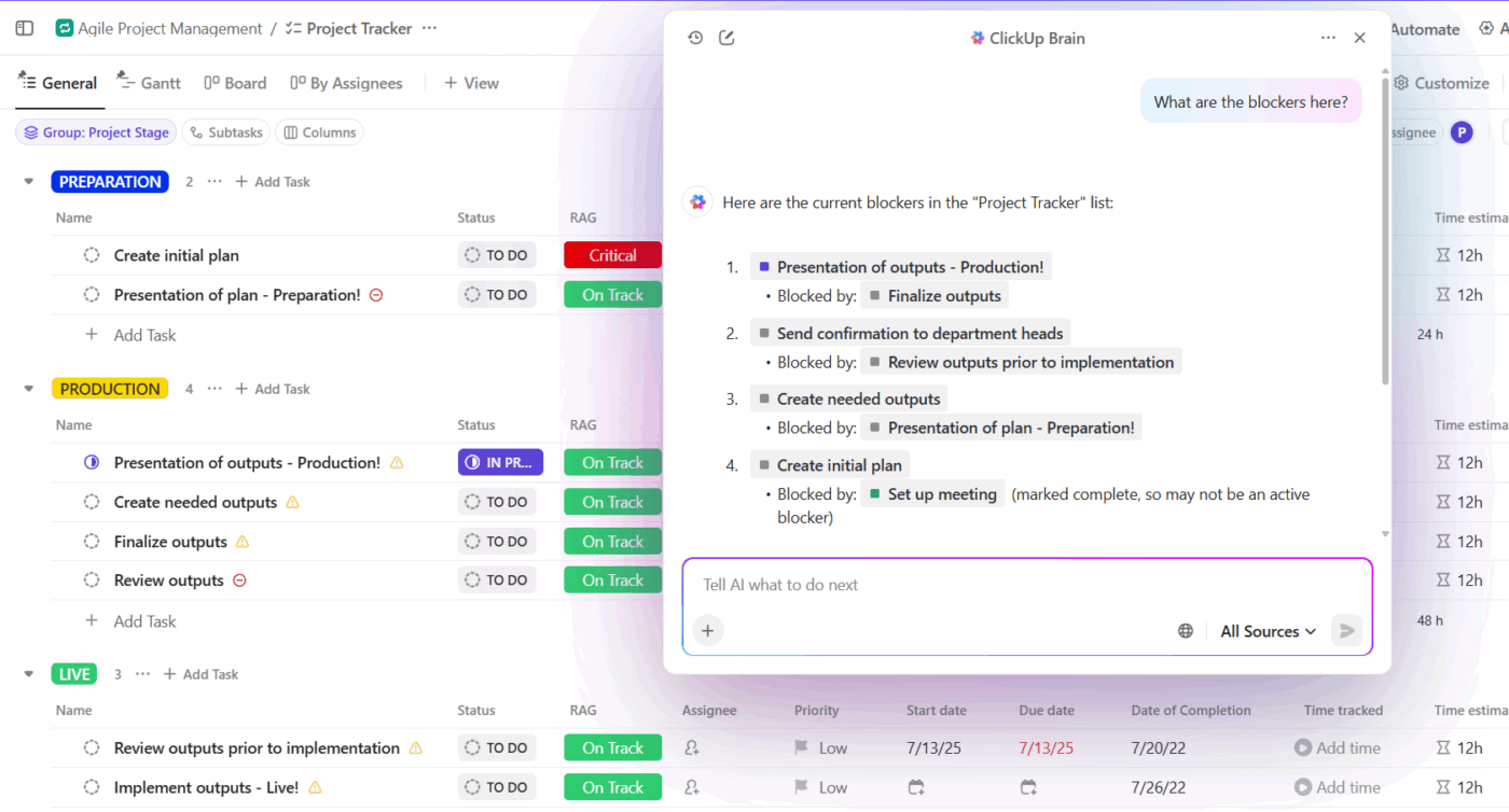ClickUp Brain: AI offers automated summaries from your company knowledge