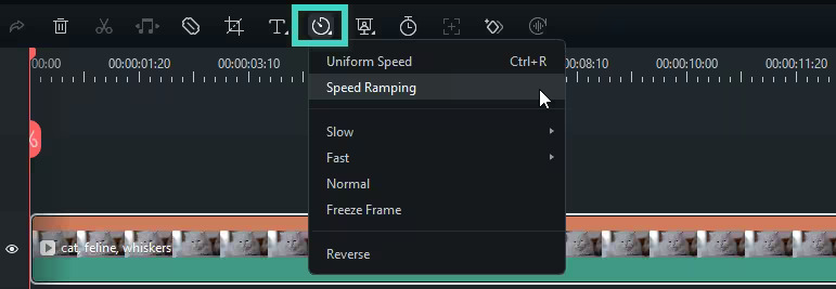 How to Speed up a Screen Recording- Step1 Adjusting playback speed via Filmora
