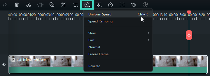  How to Speed up a Screen Recording- Step 1 Adjusting playback speed using Filmora