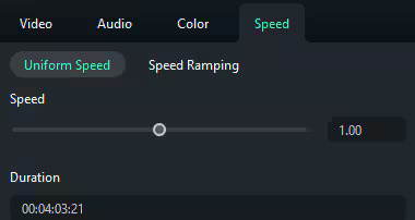  How to Speed up a Screen Recording- Step 2 Adjusting playback speed using Filmora