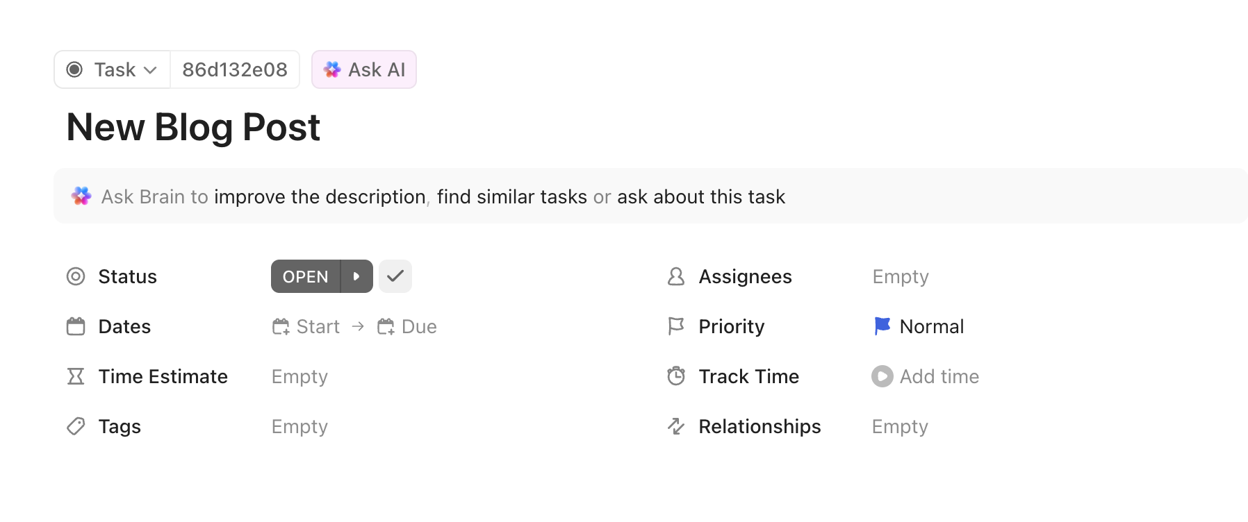 Streamline your writing workflow with the ClickUp New Blog Post Template