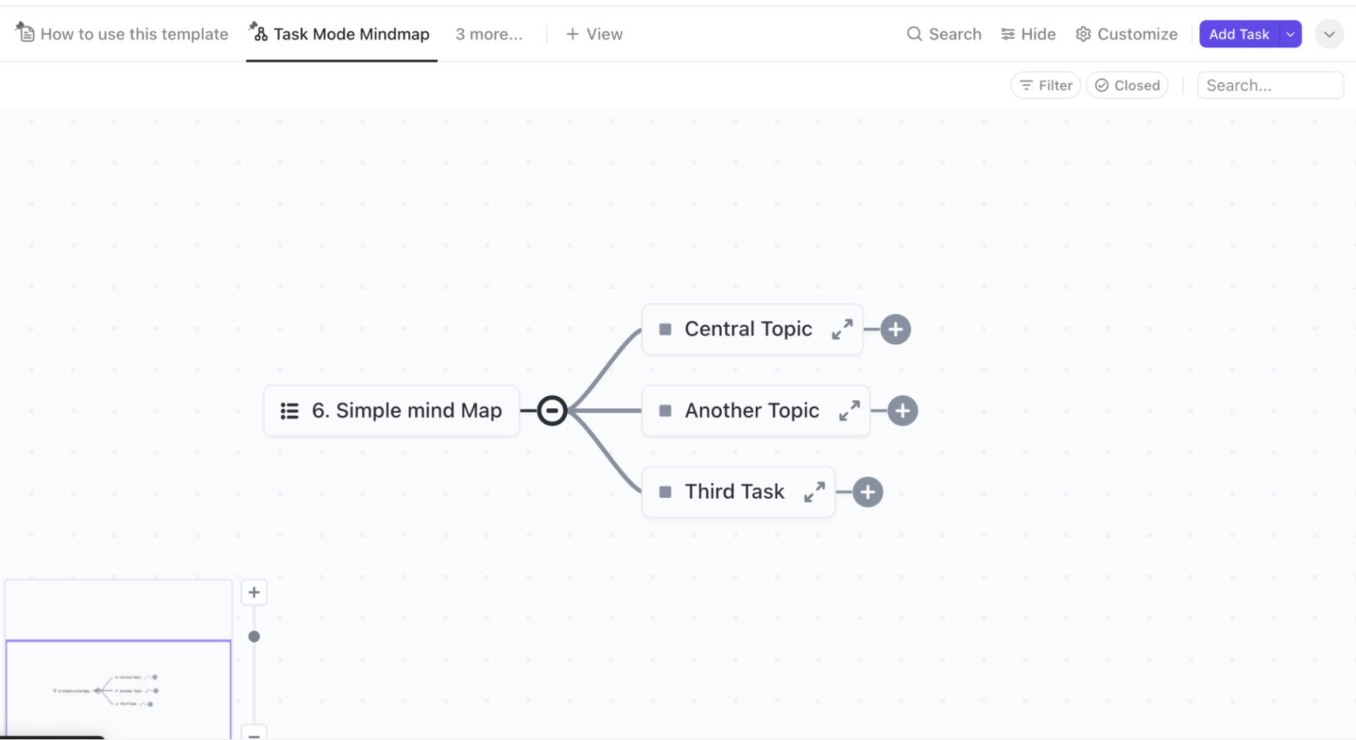 Transform scattered ideas into structured, connected workflows for faster execution with ClickUp's Simple Mind Map Workflow Template
