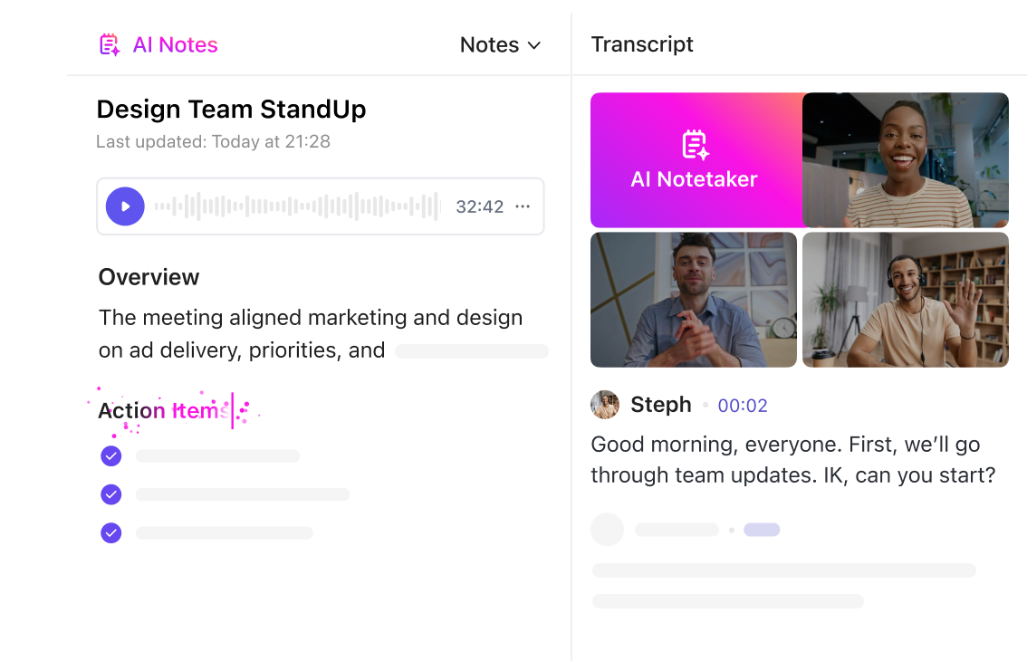 ClickUp’s AI Notetaker