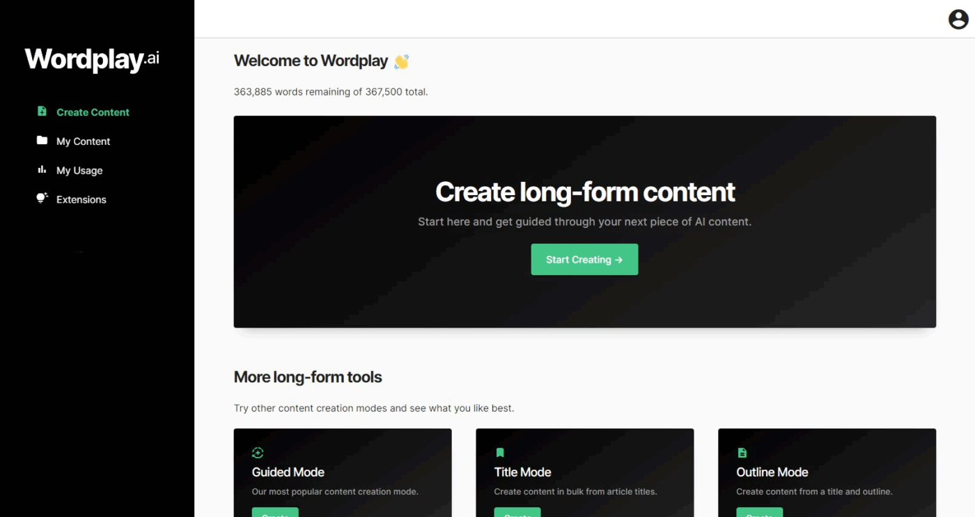 Wordplay (Best for one-click long-form SEO content): writingmate ai alternatives
