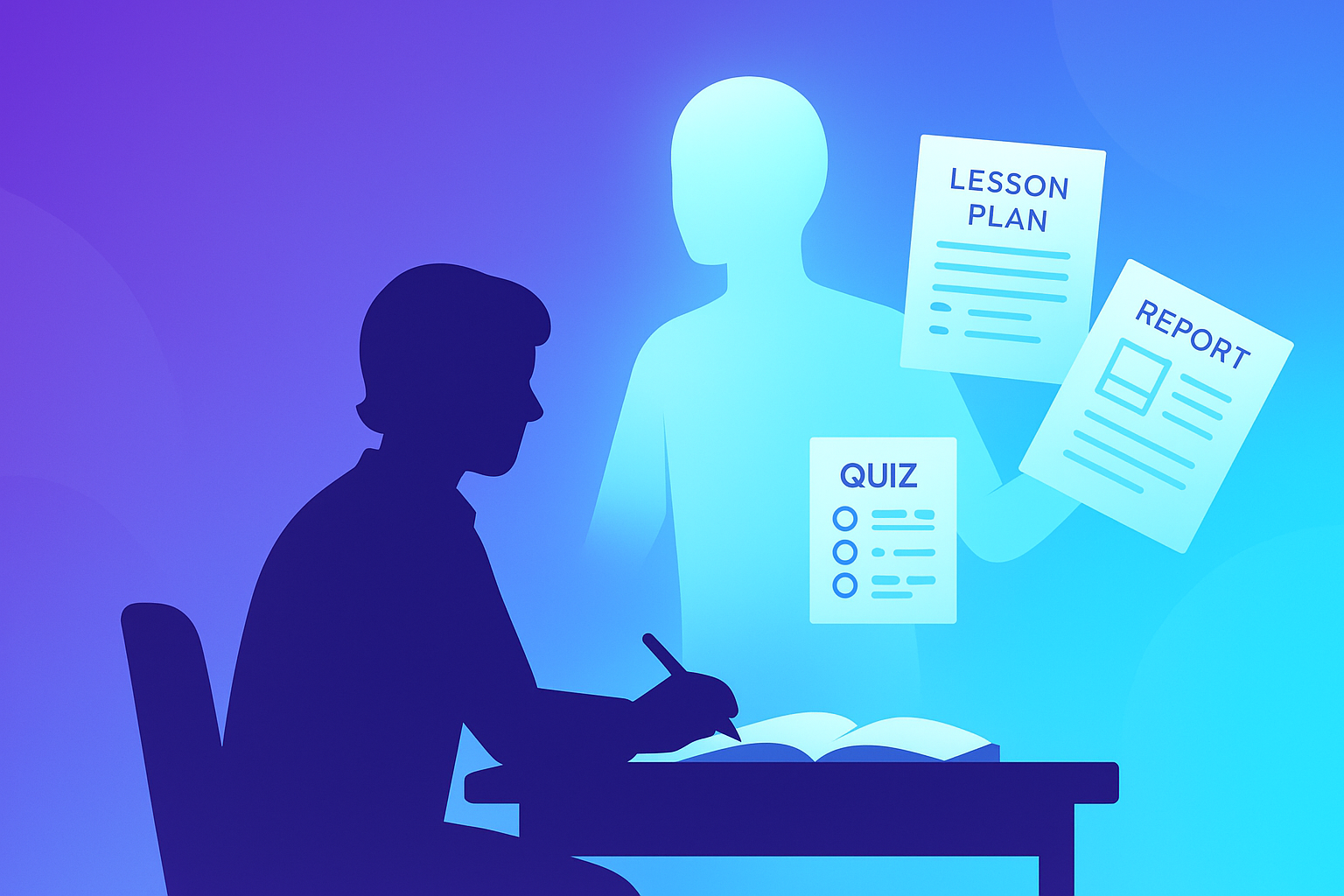 vector graphic showing an illustration of ai for teachers
