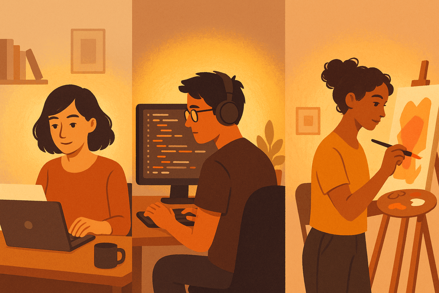 Flow at work: Creative professionals thrive y embracing extended periods of deep focus.