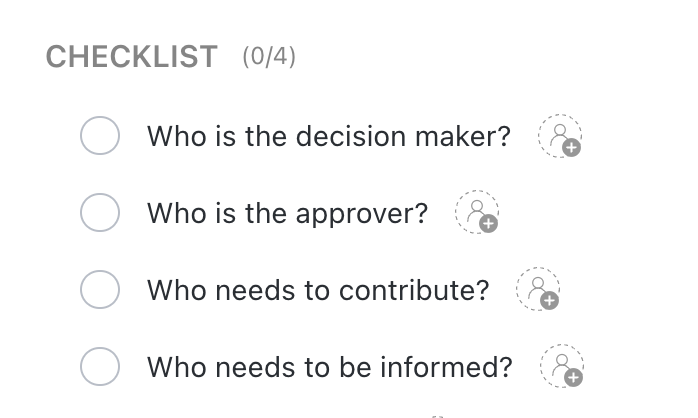 Use ClickUp’s DACI Model Template and add accountability to your feedback loops